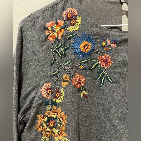 Zara Embroidered Mini Dress with ruffles and beads - Picture 6 of 13